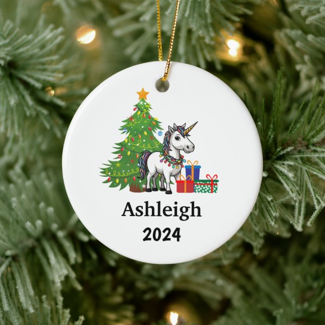 Personalised Unicorn Christmas Ornament (Tree)