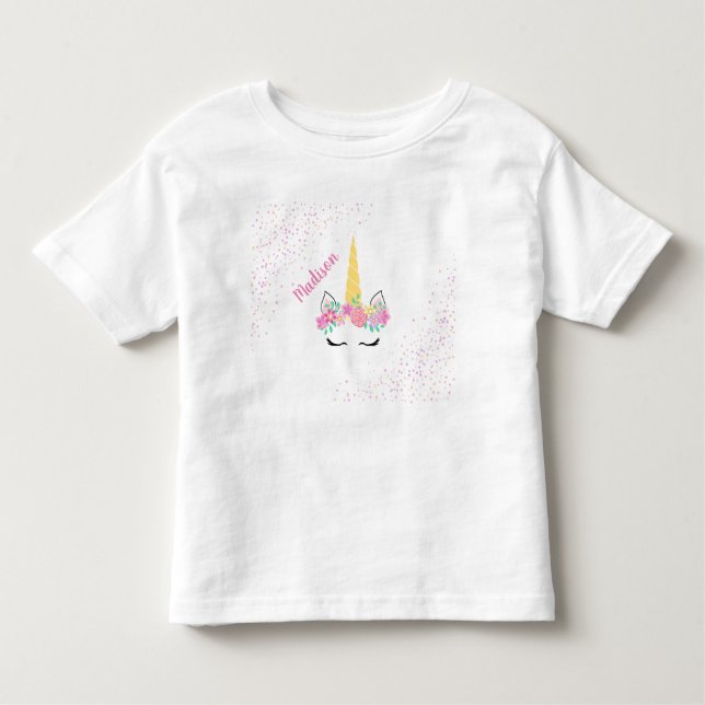 Personalised Unicorn Confetti T-Shirt (Front)