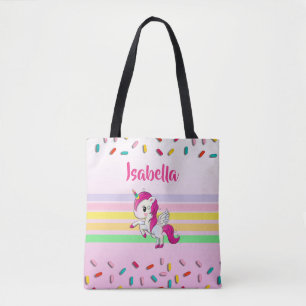 Personalised  Unicorn, Cupcakes and Sprinkles Tote Bag