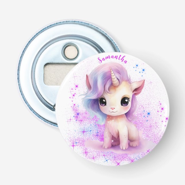 Personalised Unicorn Design Bottle Opener (Front)