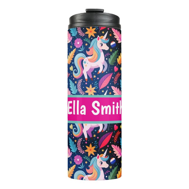 Personalised unicorn drink tumbler (Front)