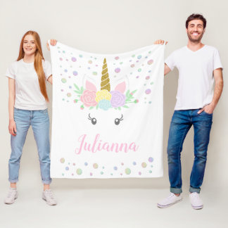 Personalised Unicorn Face Blanket