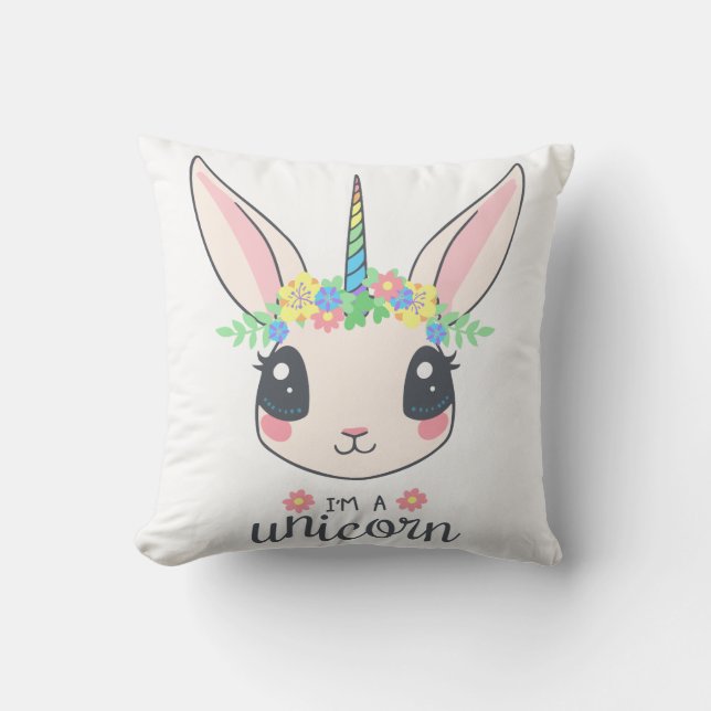 Personalised Unicorn Face with Pony Cushion (Front)