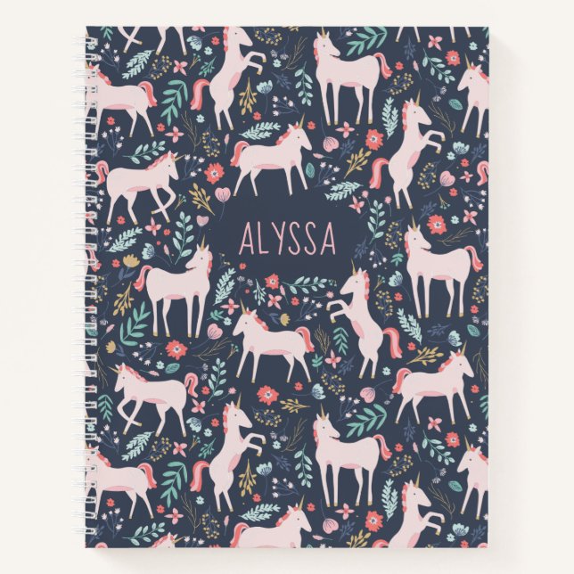 Personalised Unicorn Fields Notebook (Front)