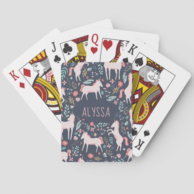 Personalised Unicorn Fields Playing Cards (Back)