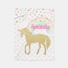 Personalised Unicorn Fleece Blanket