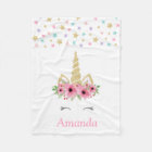 Personalised Unicorn Fleece Blanket