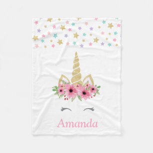Personalised Unicorn Fleece Blanket