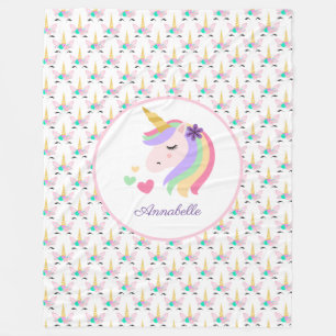 Personalised Unicorn Fleece Blanket