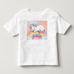 Personalised Unicorn Gift, Watercolors, Toddler T-Shirt