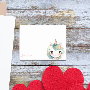 Personalised Unicorn Girl with Name Post-it Notes