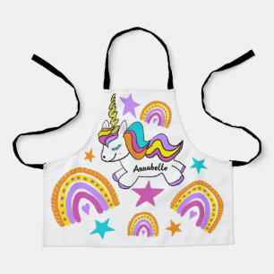 Personalised Unicorn Hearts Stars Rainbows Apron