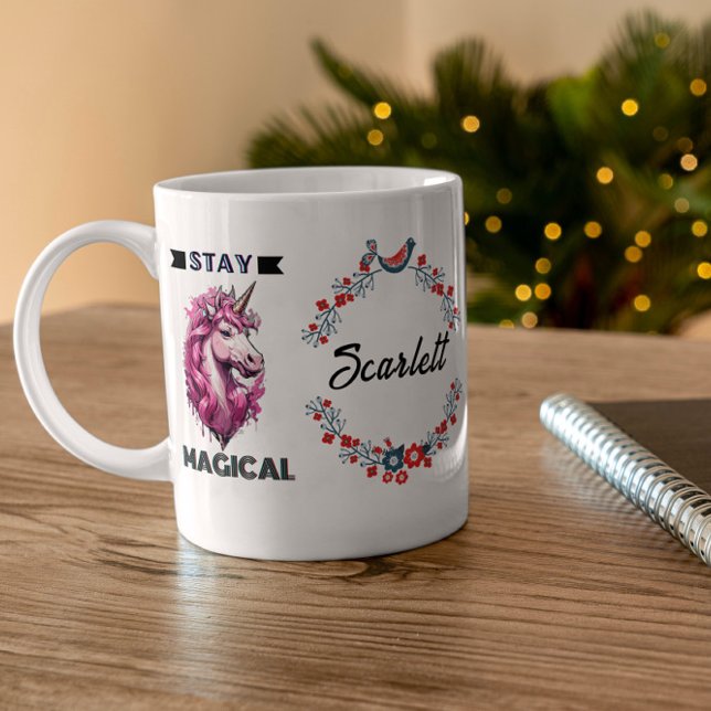 Personalised Unicorn Kids Name Gift Stay Magical Coffee Mug (Creator Uploaded)