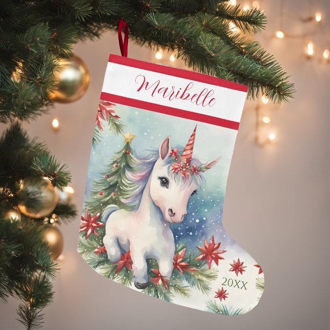 Personalised Unicorn Large Christmas Stocking (Creator Uploaded)