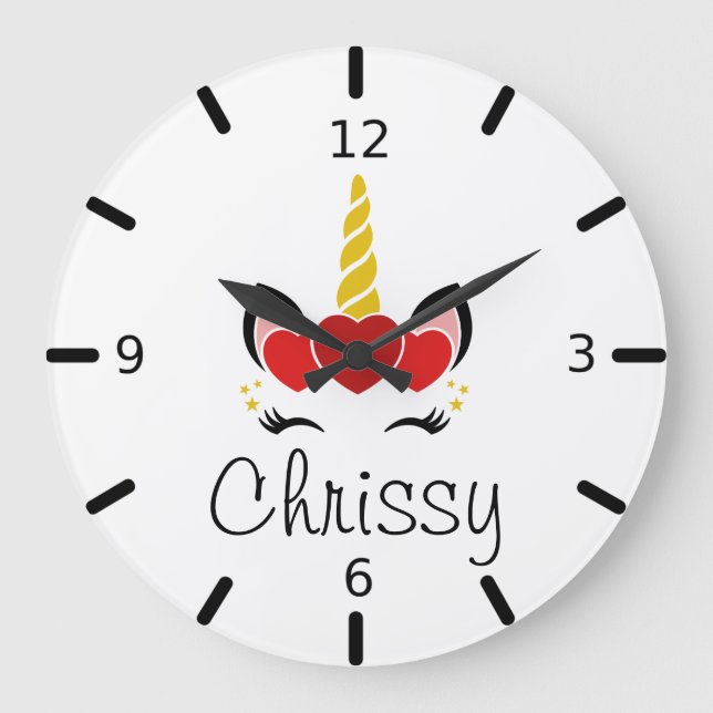 Personalised Unicorn Large Clock (Front)