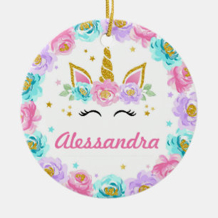 Personalised Unicorn Magical Party Favour Ceramic Ornament