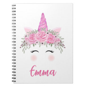 Personalised Unicorn Notebook With Pink Name