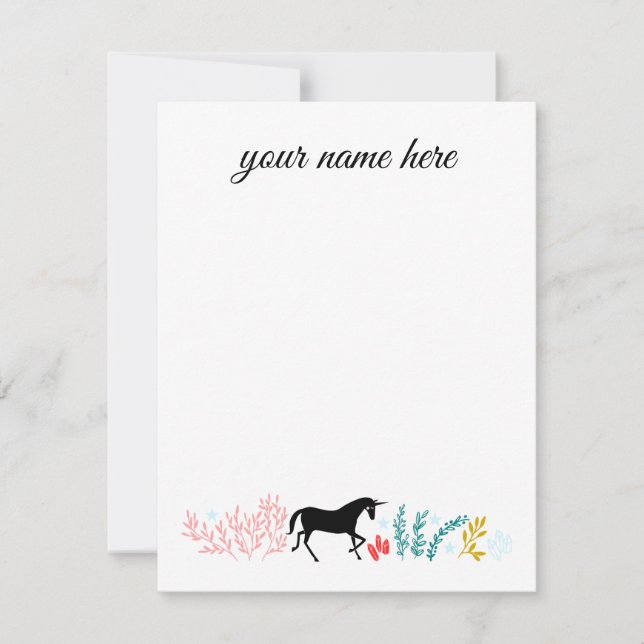 Personalised Unicorn Notecards (Front)