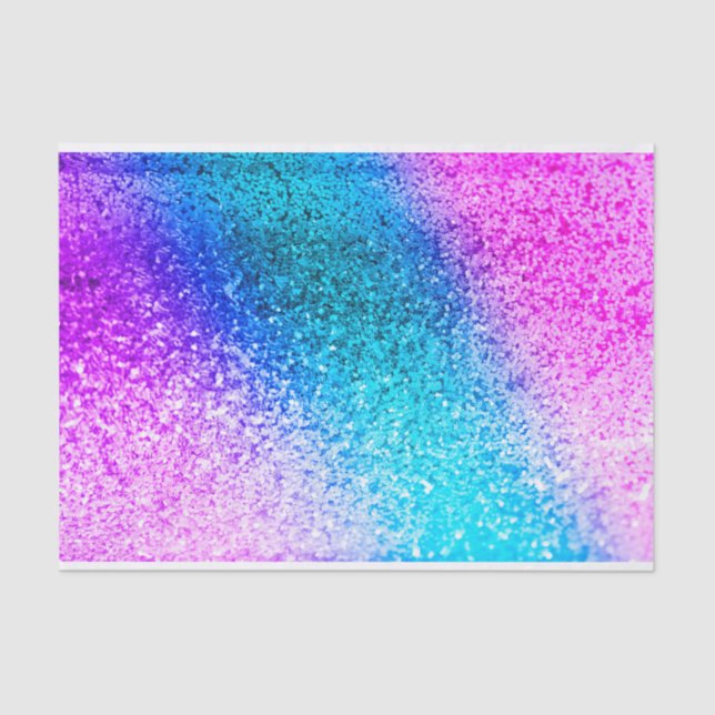 Personalised Unicorn Ombre Glitter Tissue Paper (Front)