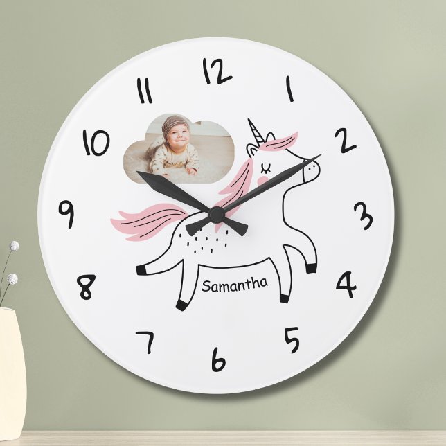 Personalised Unicorn Photo Kids Wall Clock | Gift  (Creator Uploaded)
