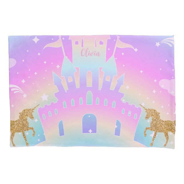 Personalised Unicorn Pillow Case - unicorn decor (Front)