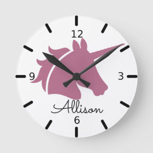 Personalised Unicorn Round Clock