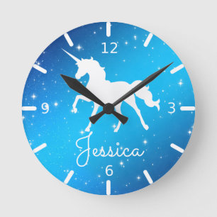 Personalised Unicorn Round Clock
