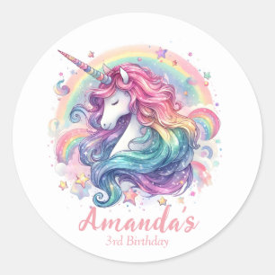Personalised Unicorn Round Stickers