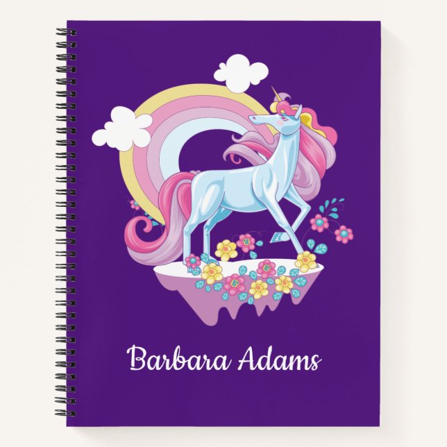 Personalised Unicorn Sketchbook Notebook (Front)
