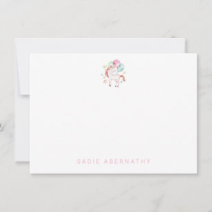 Personalised Unicorn Thank You Note Cards