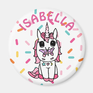 Personalised Unicorn with Butterfly on Nose Magnet