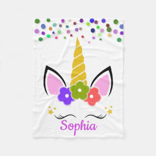 Personalised Unicorn with Pony Fleece Blanket