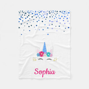 Personalised Unicorn with Pony Fleece Blanket