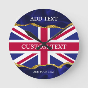 Personalised .Union Flag Wall Mounted Time Keeper Round Clock