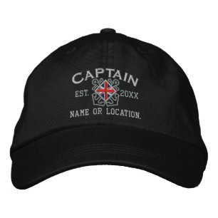 Personalised Union Jack Captain Nautical Embroidered Hat