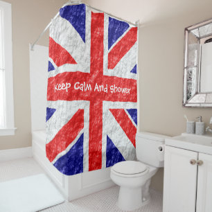 Personalised Union Jack Flag Design Shower Curtain