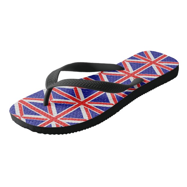 Personalised Union Jack Flag Design Thongs (Angled)