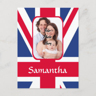 Personalised union jack postcard