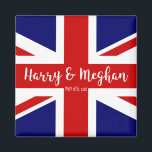 Personalised Union Jack | Royal Wedding Magnet<br><div class="desc">NewParkLane - Royal Wedding Magnet to commemorate the Royal Wedding, with the British Flag - the UnionJack - and ' Harry & Meghan' in elegant script typography. The perfect souvenir of this historic event! Also easy to customise in Zazzle with your own text for a personalised design. All text styles,...</div>