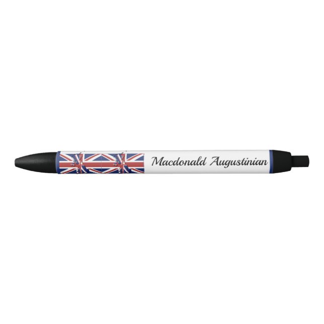 Personalised | UNION JACK | UK FLAG Black Ink Pen (Front)