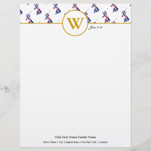 Personalised UNION JACK UK Map Letterhead