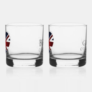 Personalised union jack wedding glasses