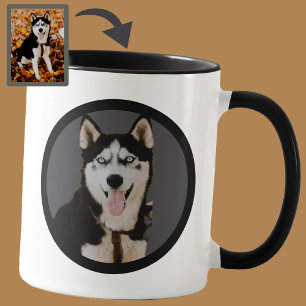 Personalised Unique Black Pet Dog Mum Lover Photo Mug