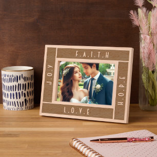 Personalised Unique Faith Love Hope Joy Typography Etched Frames