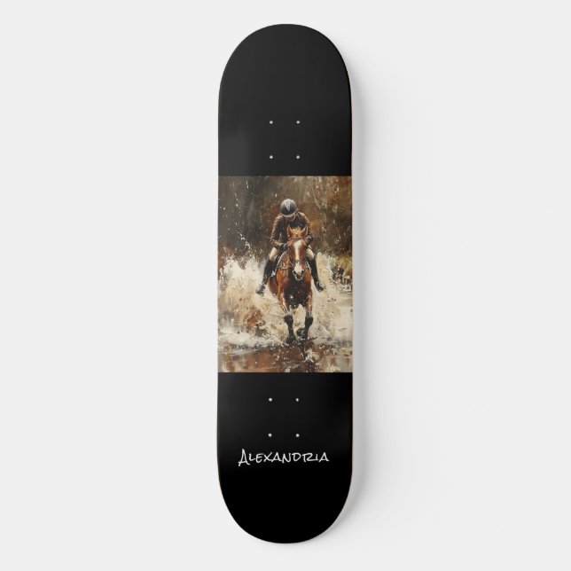Personalised Unique Horse Lover Design Skateboard (Front)