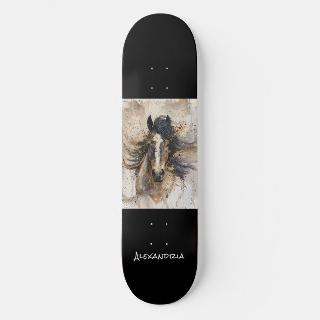 Personalised Unique Horse Lover Design Skateboard (Front)