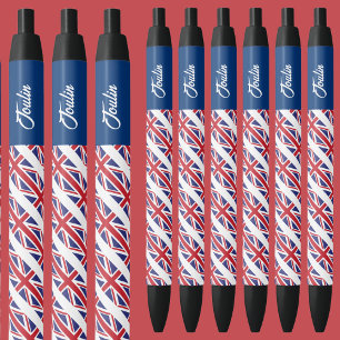 Personalised United Kingdom Flag Black Ink Pen