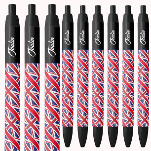 Personalised United Kingdom Flag Black Ink Pen