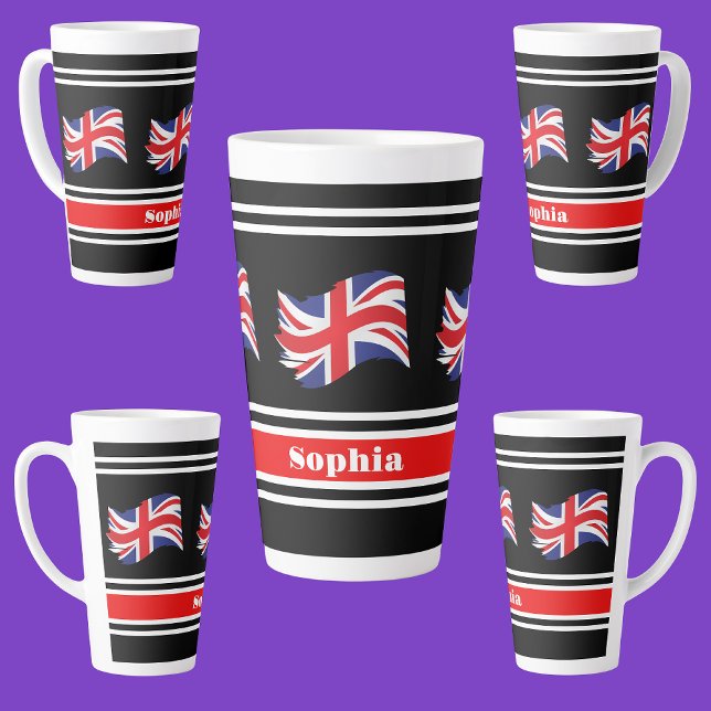 Personalised United Kingdom Flag  Latte Mug (Creator Uploaded)
