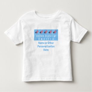 Personalised United States of America Flags & Maps Toddler T-Shirt